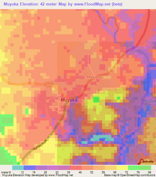 Muyuka,Cameroon Elevation Map