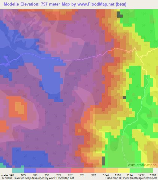 Modelle,Cameroon Elevation Map