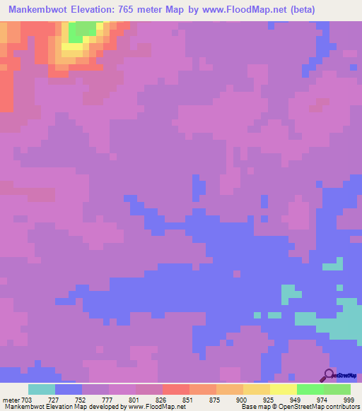 Mankembwot,Cameroon Elevation Map