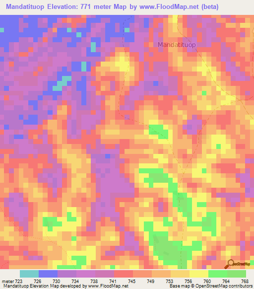 Mandatituop,Cameroon Elevation Map