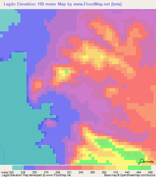 Lagdo,Cameroon Elevation Map