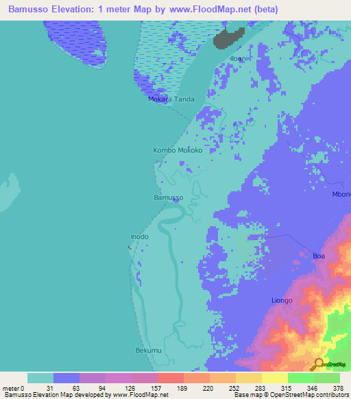 Bamusso,Cameroon Elevation Map