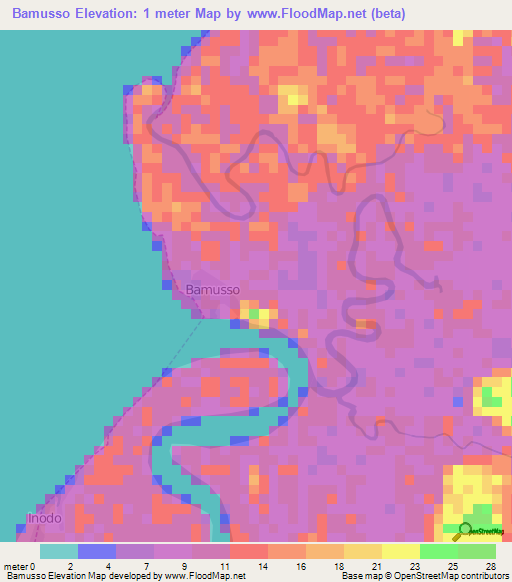 Bamusso,Cameroon Elevation Map