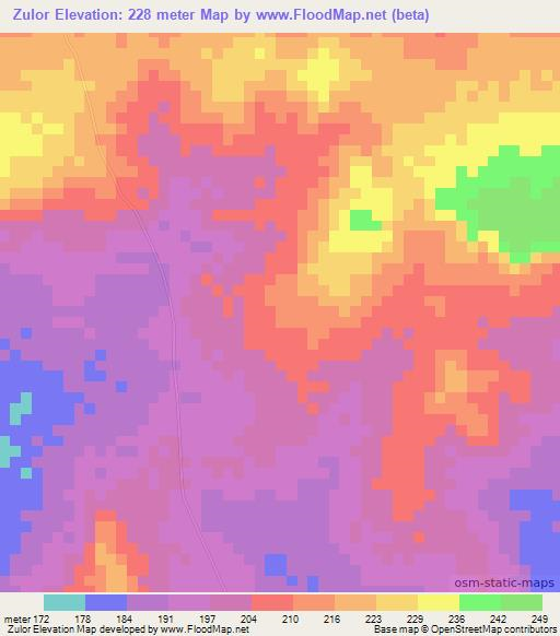 Zulor,Ghana Elevation Map