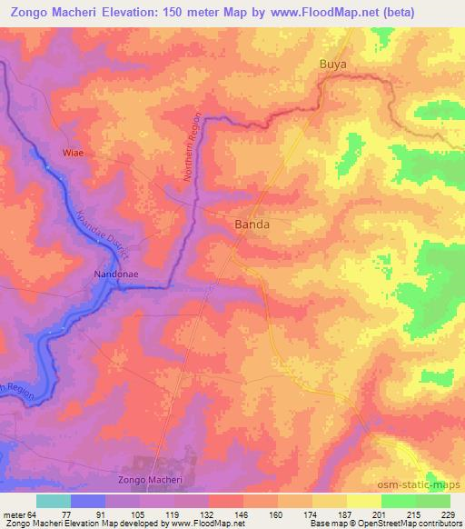 Zongo Macheri,Ghana Elevation Map