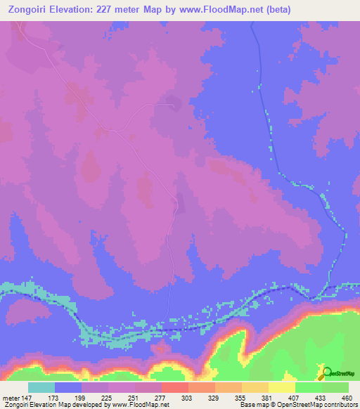 Zongoiri,Ghana Elevation Map