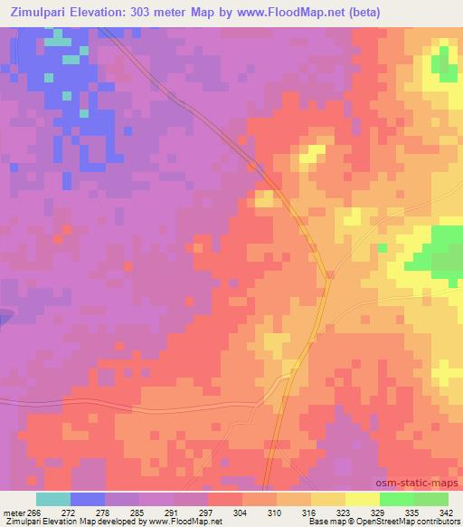 Zimulpari,Ghana Elevation Map