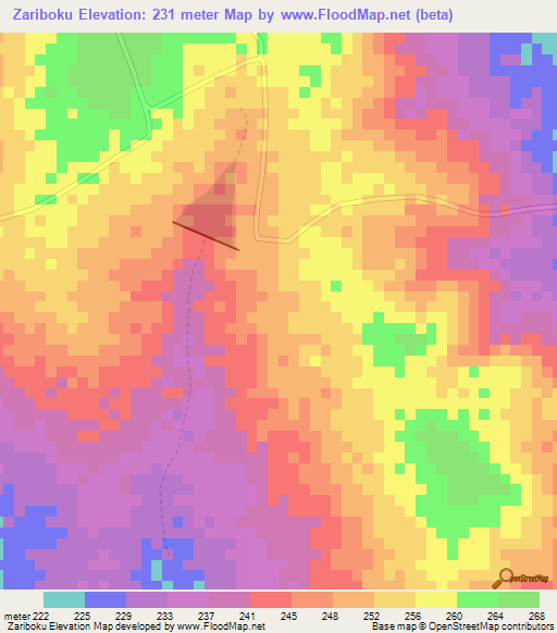 Zariboku,Ghana Elevation Map