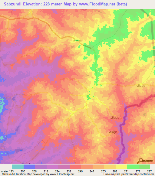 Sabzundi,Ghana Elevation Map