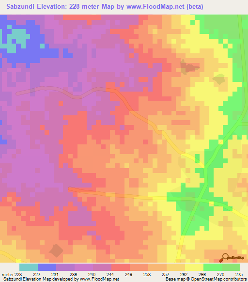 Sabzundi,Ghana Elevation Map