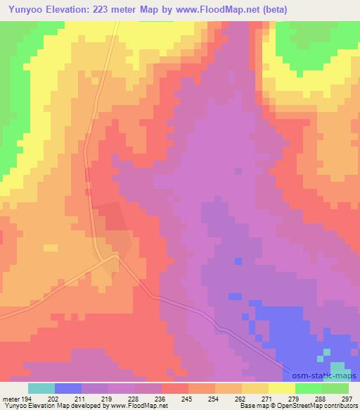 Yunyoo,Ghana Elevation Map