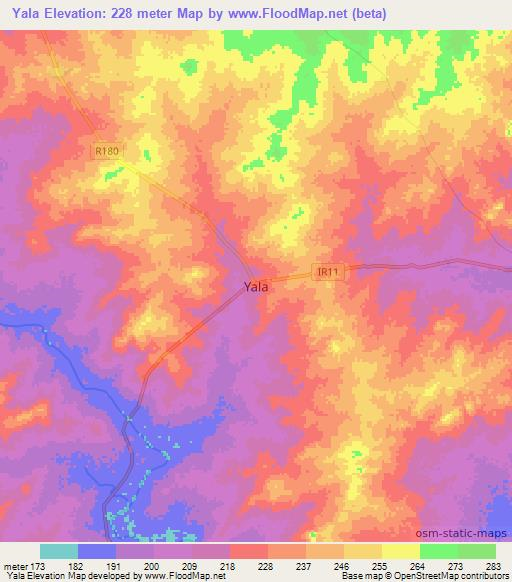 Yala,Ghana Elevation Map