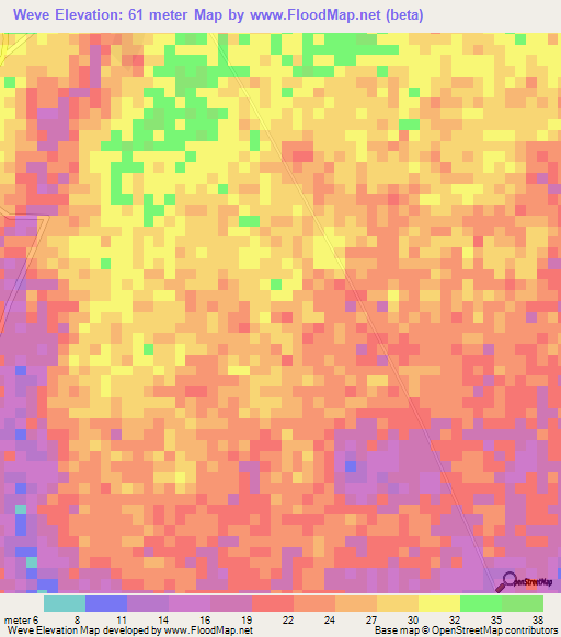 Weve,Ghana Elevation Map