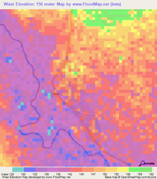 Wiasi,Ghana Elevation Map