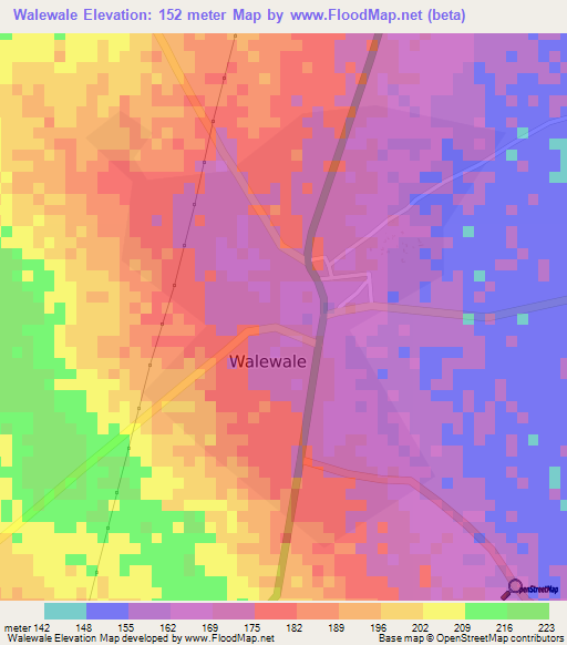 Walewale,Ghana Elevation Map