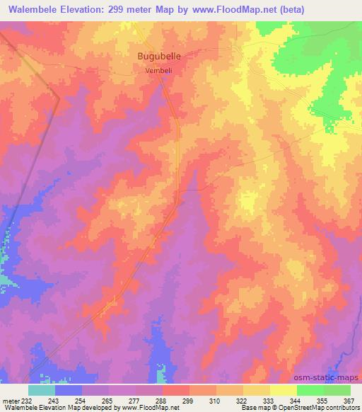 Walembele,Ghana Elevation Map