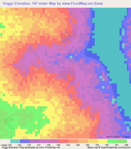 Voggo,Ghana Elevation Map