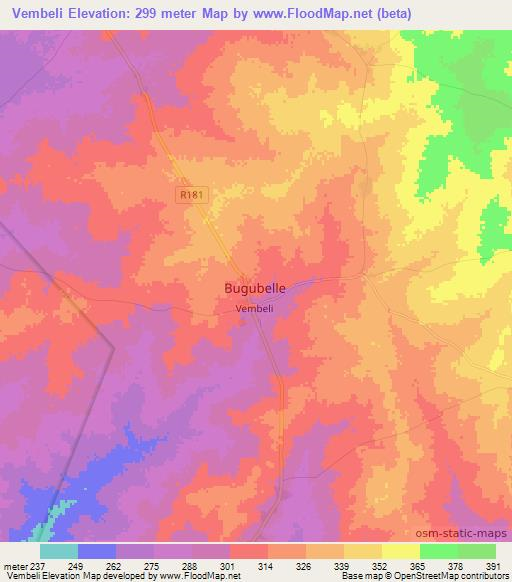 Vembeli,Ghana Elevation Map