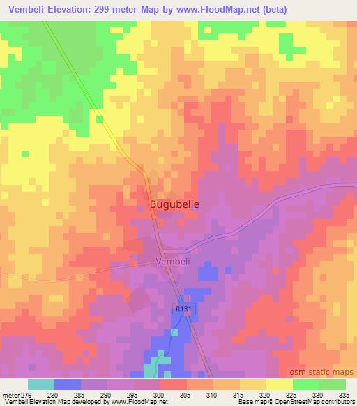 Vembeli,Ghana Elevation Map