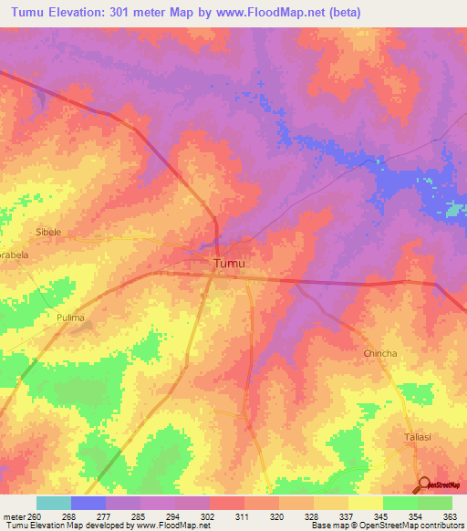 Tumu,Ghana Elevation Map