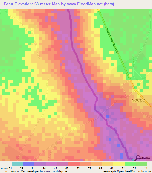 Tonu,Ghana Elevation Map