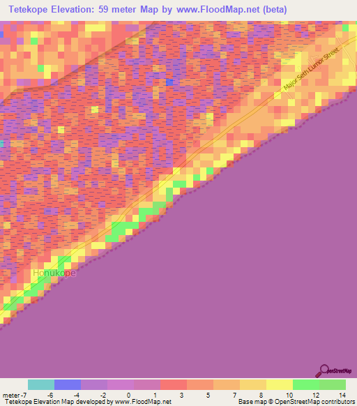 Tetekope,Ghana Elevation Map