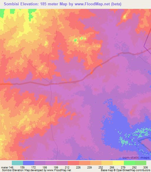 Sombisi,Ghana Elevation Map