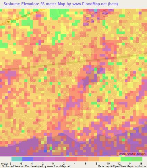 Srohume,Ghana Elevation Map