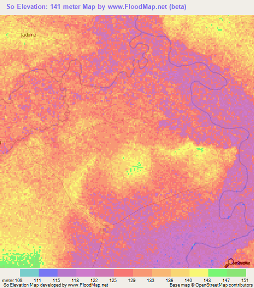 So,Ghana Elevation Map