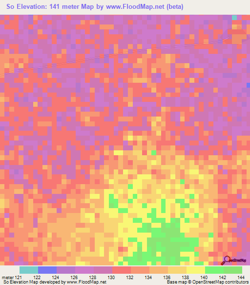 So,Ghana Elevation Map