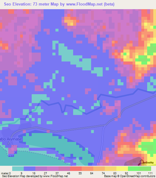 Seo,Ghana Elevation Map