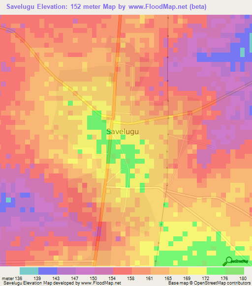 Savelugu,Ghana Elevation Map