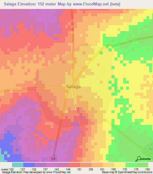 Salaga,Ghana Elevation Map