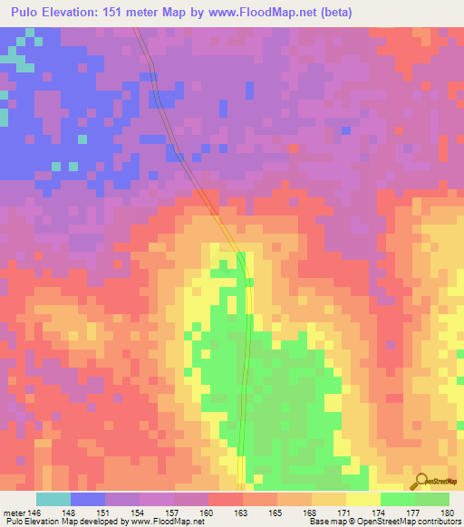 Pulo,Ghana Elevation Map