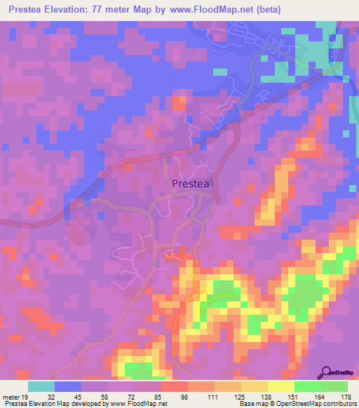 Prestea,Ghana Elevation Map