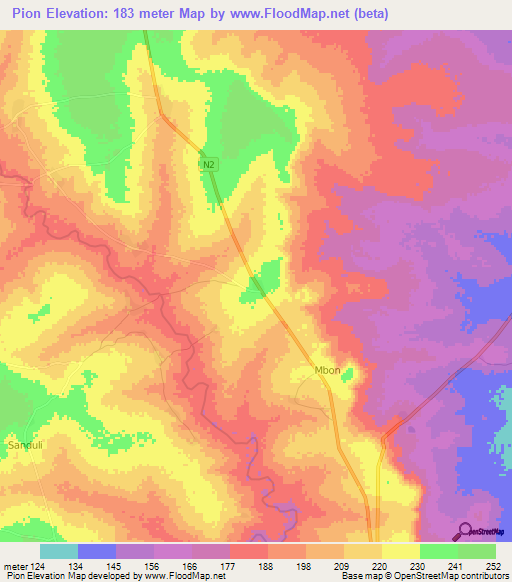 Pion,Ghana Elevation Map