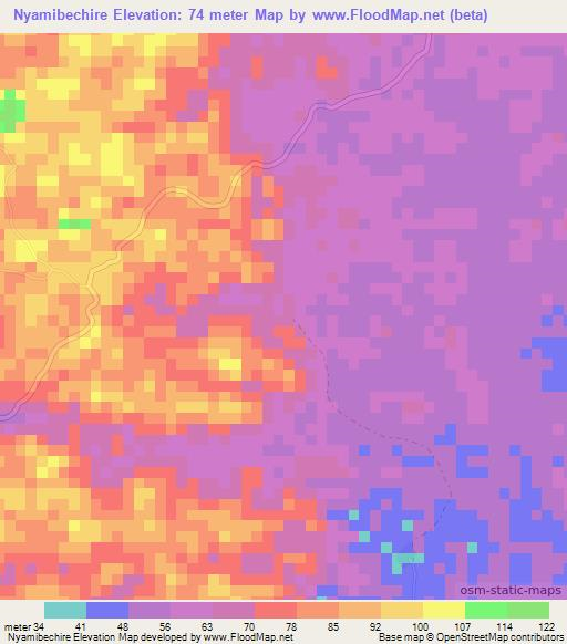 Nyamibechire,Ghana Elevation Map