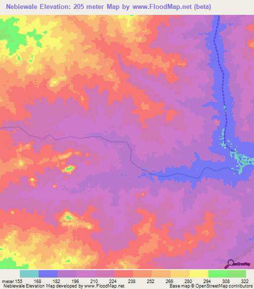 Nebiewale,Ghana Elevation Map