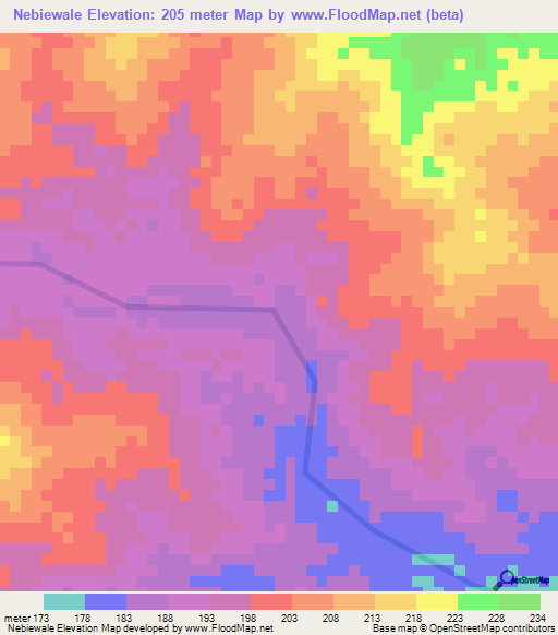 Nebiewale,Ghana Elevation Map