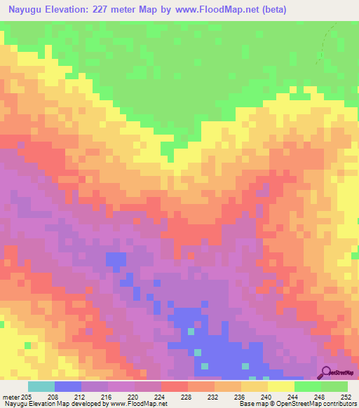 Nayugu,Ghana Elevation Map