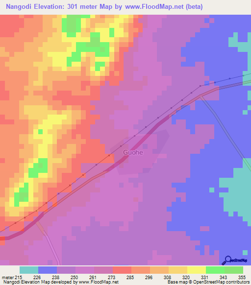 Nangodi,Ghana Elevation Map