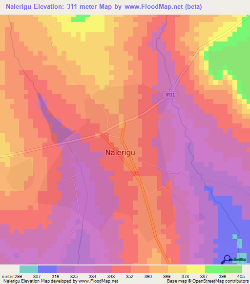 Nalerigu,Ghana Elevation Map