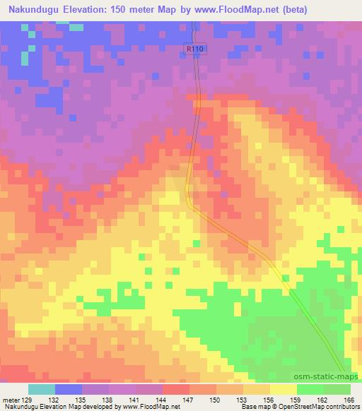 Nakundugu,Ghana Elevation Map