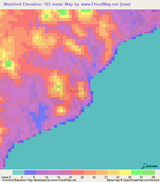 Mumford,Ghana Elevation Map