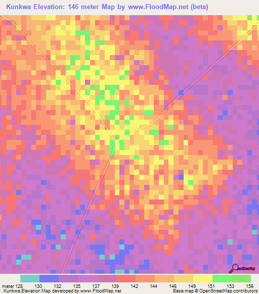 Kunkwa,Ghana Elevation Map