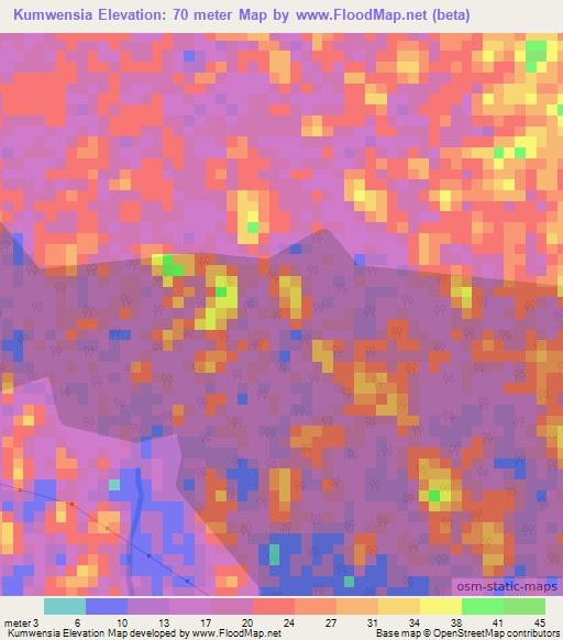 Kumwensia,Ghana Elevation Map