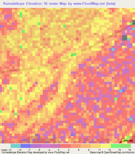 Kumadekope,Ghana Elevation Map