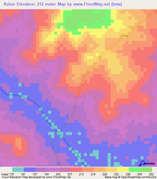 Kulun,Ghana Elevation Map