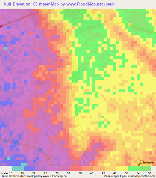 Kuli,Ghana Elevation Map