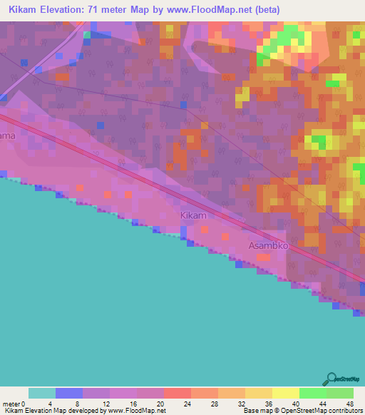 Kikam,Ghana Elevation Map